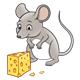 Gray Mouse looking at cheese
