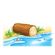 Log lying by water