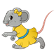 Girl Mouse with a yellow dress and bow