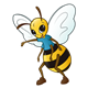 Bee with a blue shirt