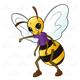 Bee with a purple shirt