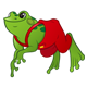 Green Frog with red overalls