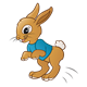 Boy Rabbit with a blue shirt
