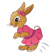 Girl Rabbit  with a pink dress and bow