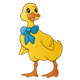 Yellow Duck with a blue bow
