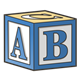 Blue Block with ABC