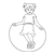 Girl Jumping Line PNG