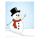 Snowman with a top hat and red scarf
