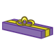 Purple Gift narrow, with gold ribbon and bow