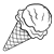 Ice-Cream Cone Line PNG