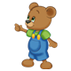 Button Bear pointing with right hand