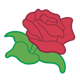 Red Rose with green stem and leaves