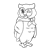 Winking Owl Line PNG