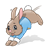 Hopping Rabbit Color PNG
