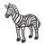 Striped Zebra Color PNG