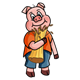 Little Pig holding straw