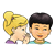 Girl Telling Boy Color PNG