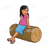Girl on Log