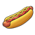 Hot Dog in Bun Color PNG