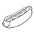 Hot Dog in Bun Line PNG