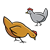 Two Chickens Color PNG