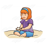 Girl Sitting in Sand