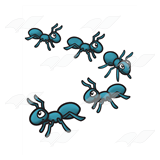 Five Marching Ants