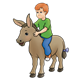 Boy Riding Mule 