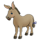 Brown Mule with a blue bow