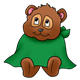 Teddy Bear wearing a green cape