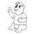 Pointing Bear Line PNG