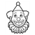 Smiling Clown Face Line PDF
