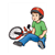 Boy beside Bike Color PDF