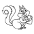 Squirrel with Acorn Line PNG