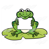 Frog Holding Sign