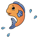 Jumping Orange Fish with blue fins