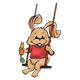 Swinging Bunny with a carrot