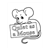 Mouse Holding Sign Line PDF