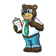 Business Bear with a clipboard and pencil