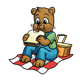 Picnic Bear eating a sandwich