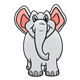 Gray Elephant with pink ears