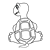 Sitting Green Turtle Line PNG