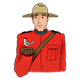 Canadian Mountie holding a bird