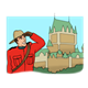 Canadian Mountie looking at a landmark