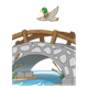 Bridge Scene with a duck flying