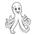Grinning Octopus Line PNG