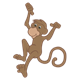 Brown Monkey with hands in air
