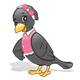 Black Crow with a pink shirt and bow