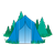 Blue Tent in Forest Color PNG