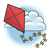 Flying Kite Color PNG